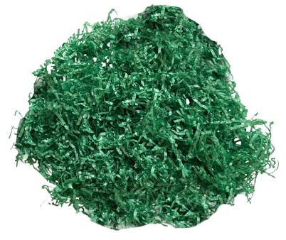 1kg Dark Green Shredded Tissue Paper for Hampers, Soft to the Touch, Ideal Hamper Filling, Christmas, Baby Shower and Gift Packaging Filler