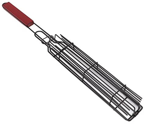 Kebab Grill Basket, Lockable Grill Rack for Lockable, Portable Outdoor BBQ Grill Rack, Non-Stick Coating, Kabob Grilling Kebab Grill Basket Made of For Camping