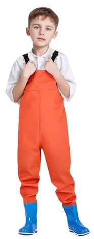 Generisch Waders pour enfants, cuissardes de pêche, pour tout-petits, imperméables pour la chasse avec bottes, vêtements pour enfants garçon 86
