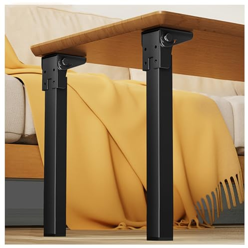 bacedifo 90° Foldable Table Legs Kit Push-button Self-locking Switch 300kg Load Bearing Ability Office/workbench/gaming Desk Leg 2.6 Long (4-pack)