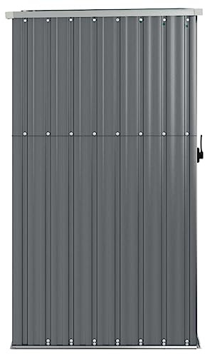 ACAGALA Metall Gerätehaus Geräteschuppen Gartenhaus 88x89x161 cm, Gartenschrank Wetterfester Metallschuppen für Gartenwerkzeug & Fahrräder - Verzinkter Stahl, Grau