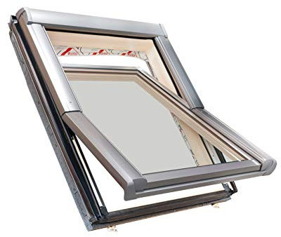 Roto Dachfenster aus Holz mit Eindeckrahmen und Wärmedämmung (74x98)
