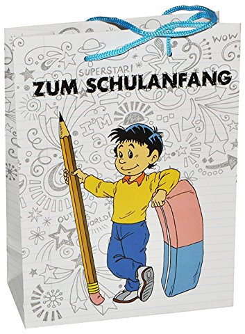 alles-meine.de GmbH 1 Stück - Geschenktasche/Geschenkbeutel - GROß - für den Schulanfang Schuleinführung - aus Papier - Geschenktüte Tüte Beutel Tasche Kinder/Geschenkverpack..