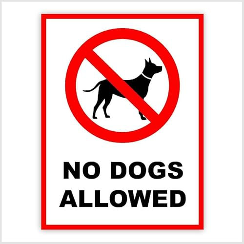 Pack of 3 150 mm x 100 mm No Dogs Allowed Self-Adhesive Vinyl Sign - Prohibition Safety Information Waterproof Stickers V1038