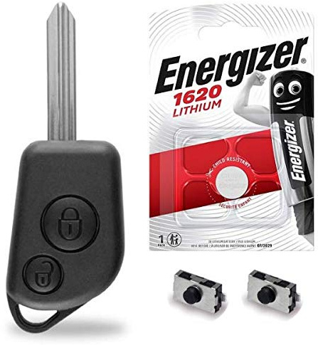 Boitier/Coque pour Télécommande Plip Clé Citroen Berlingo Saxo Xsara Picasso ✚ Pile CR1620 Energizer - Kit iRace Keys®