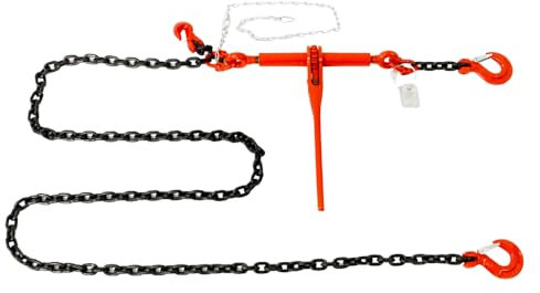LOADCARE Cadena de amarre para asegurar la carga – 1 pieza, 10 mm, 6300 daN, 6,3 t, 3,5 m cadena tensora con tensor de carraca cadena de transporte