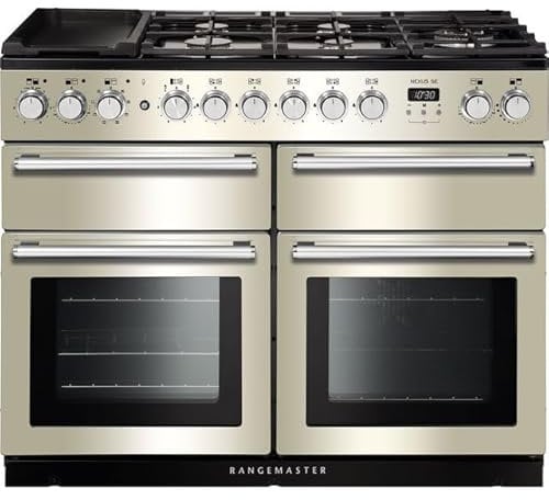 Rangemaster NEXSE110DFFIV/C Freestanding A/A Rated Dual Fuel Range Cooker -Ivory / Chrome