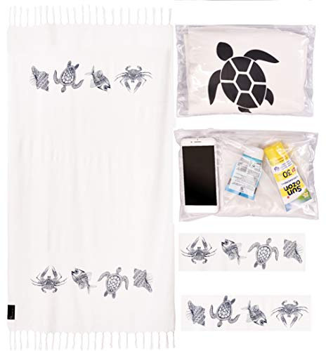 Preiswert&Gut Strandtuch 95x180cm Badetuch Weiß Strandlaken NEUHEIT Tasche