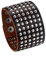 Flongo Herrenarmband Männer Armband Lederarmband, groß breit Leder Armband Armreif mit Nieten Braun Herren-Accessoires Biker Größen verstellbar Modell A