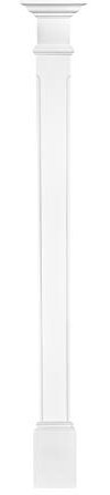 HEXIM Pilaster ca. 180x90mm - Wandreliefe/Stuckdekor aus PU Hartschaum, Auswahl von Schaft, Kapitell & Sockel - Perfect D1509 (Kapitell D3528)