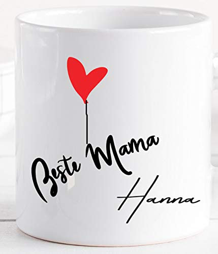 Mama Geschenk Kleinigkeit - Personalisierte Geschenke beste Mama - Kaffee- Becher Tasse personalisiert - Geschenk-idee Muttertag - Geburtstagsgeschenk Mutter(Tasse Hanna)