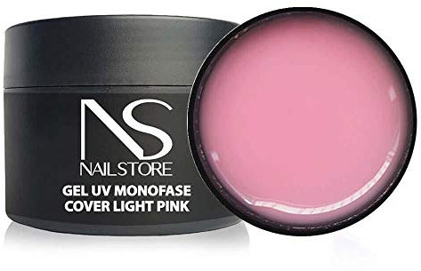 NAILSTORE - Gel UV Led Costruttore Monofasico Cover Light Pink - media densità - autolivellante – ottimo per Baby Boomer – adatto per Refill e allungamento con cartina (50g)