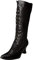 Kenmeko Donna Stivali Moda Sexy Casual Elegante Invernali con Tacco Alti sopra Il Ginocchio Tacchi con Tacco Alto Moda Scarpe a Punta in Pizzo con Zip Laterale Stivali a Tubo Medio (36,Nero)