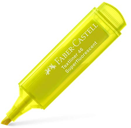 Faber-Castell Textliner 46 Textmarker Superfluoreszierend, Gelb, 50 Stück
