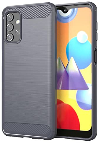 Cadorabo Hülle kompatibel mit Samsung Galaxy A32 5G Schutzhülle TPU Silikon Case Karbon Optik Slim Kratzfest Weiche Gummi mit Rundumschutz Case Hülle für Galaxy A32 5G in Grau