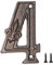 Zayookey Hausnummern aus Gusseisen 12 cm Adressnummernschild Metal House Numbers Rustikale Hausnummern aus Metall für Draußen Briefkasten Garten Tür (Nummer 4)
