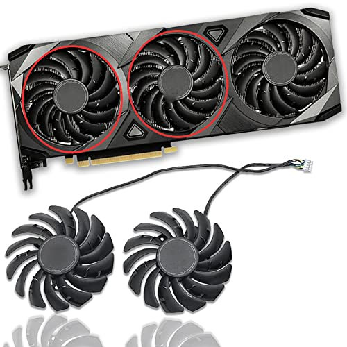Dotodo Ventilateur de refroidissement de carte graphique 85 mm PLD09210B12HH 12 V 0,40 A pour MSI GeForce RTX 3070 3080 3090 VENTUS 3X Gaming