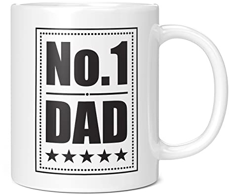 Mug Monster - Number One Dad Mug, Father's Day or Birthday Gift for Men - Ceramic Coffee Cup, Gift for Men or Women, Extra Large and Giant Available, 20oz White