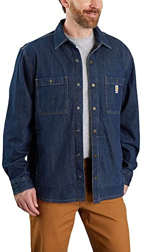 Carhartt Chemise à manches longues denim polaire Lined Snap pour homme, Glacier, M