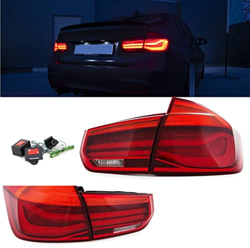 DM Autoteile 15024 Facelift Set LED Lightbar Rückleuchten Rot 4 tlg. kompatibel für BMW 3er F30 Limousine bj 11-15