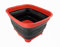 SAMMART 15L Collapsible Dishpan with Draining Plug - Foldable Washing Basin - Portable Dish Washing Tub - Space Saving Kitchen Storage Tray (Vermeil/Black)