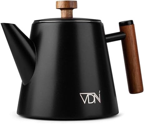 VDN Teekanne mit Siebeinsatz - Teekanne Thermo Doppelwandig - Teekanne mit Sieb aus 304 Edelstahl - Tee Kanne 100% Tropffrei - 902