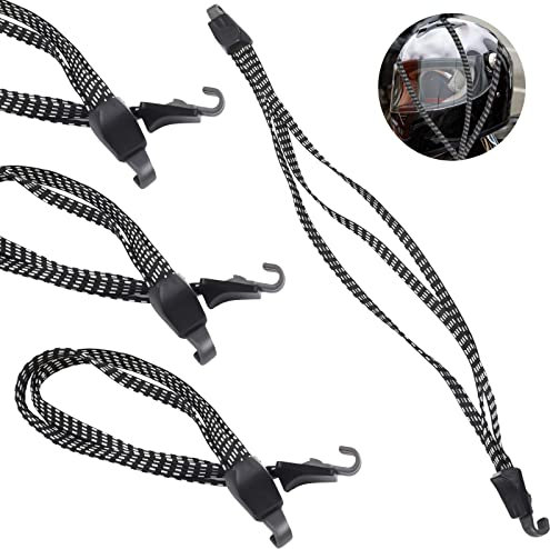 4 Stück Gepäckspanner, 3 In 1 Spanngurt Fahrrad, Elastische Expander mit Haken, Elastische Gepäckträger Spanngurte für Gepäckträger Fahrrad Motorrad usw (70-123 cm)