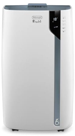 De'Longhi Pinguino PAC EX105 Mobiles Klimagerät mit EcoRealFeel-Technologie, 10.000 BTU/h, für Räume bis 100m³, Entfeuchtungs- & Ventilationsfunktion, 24h-Timer, Energieeffizienzklasse A+++, Weiß