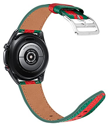H.May Leder Uhrenarmbänder 22mm, Lederarmband Ersatzband Armband mit Schnellverschluss für Herren Damen Armbanduhr 18mm 20mm 22mm, Grün