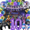 SWOKKTS Fortnit Globos de Cumpleaños 10 año, Decoracion Cumpleaños Fortnit Niña Niño, Globos Play Gaming Gamer 10 Años, Globos de Cumpleaños Videojuegos Fiesta (Decoracion Cumpleaños 10 Años)