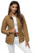 OZONEE Damen Übergangsjacke Regenjacke Jacke Übergang Jacken Herbst Bomberjacke Stehkragen Kapuze Steppjacke Kapuzenjacke Leichte Outdoor Puffer Jacket Gepolstert JS/16M9109Z/84 DUNKELBEIGE S