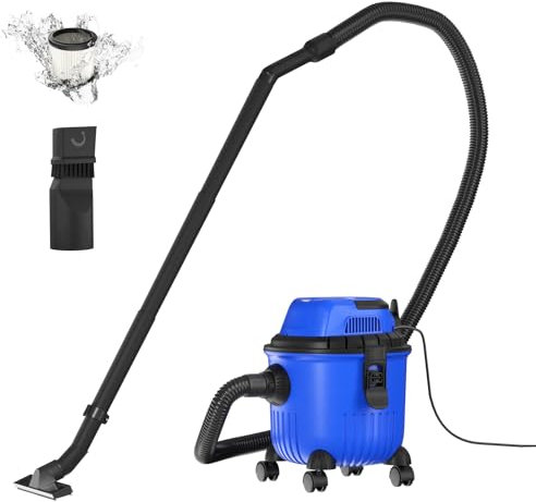 Wet And Dry Vacuum Cleaner 15L with 2m Power Cord, 1.5m Hose, 3 In 1 Powerful Vacuum Cleaner Wet/Dry/Blow, with Crevice Nozzle and Floor Nozzle for Home, Garden, Workshop