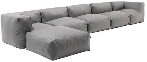 Oviala Ecksofa, modular, 6-Sitzer, Grau