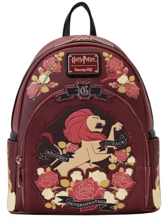 Loungefly Warner Brothers Harry Potter Gryffindor House Tattoo-Mini-Rucksack, Rot, Talla única