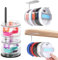 3 PCS Tumbler Lid Organizer, Horizontal and Stacking Lid Holder Hook Countertop/Under Cabinet, Wall-Mounted Cup Lid Hanger Organizer for Stanley/YETI/Simple Modern, Space Saving Kitchen Storage