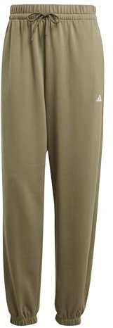 adidas Women's Essentials Small Logo French Terry Cuffed Pants, Olive strata/White, XL