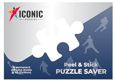 Iconic Puzzles Unisex-Adult Ohne Löcher In Die Wand Bohren, Rahmen, Schnell Und Einfach Kit Zum Aufhängen Von Holzpuzzles, Blau, Einheitsgröße EU