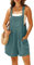 IWOLLENCE Short Dungarees For Women UK Adjustable Shoulder Straps Sleeveless Rompers with Front Pocket Maternity Jumpsuit (Gray Blue, S)