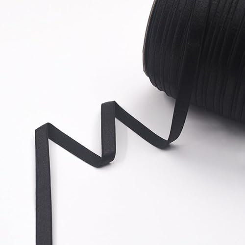 Nine Looms 4,5 m, 10 mm, schwarze elastische Spandex-Bänder, Schulterband, Unterwäsche, Dessous, DIY, Nähen, Besatz, glänzendes Nylon-BH-Riemen, elastisches Band zum Nähen, hohe Elastizität (5 Jahre,