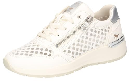 MUSTANG Femme 1487-304 Chaussures Basses à Lacets, Blanc, 37 EU