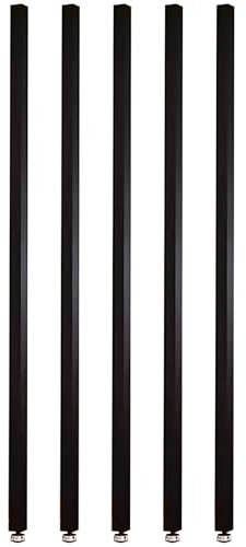 Paravent Raumteiler 5 Stück Raumteiler-Trennpfosten für die Wand, Vertikale Trennwand für Wohnzimmer, Luxus, Büro-Dekorlamellen vom Boden Bis zur Decke(Black,105cm(3.4ft))