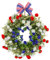 Metallringe Blumenkranz Haustürkranz Unabhängigkeitstag Kranz Unabhängigkeitstag Haustürkranz Dekoration Osterdeko Figuren Groß (Red, One Size)
