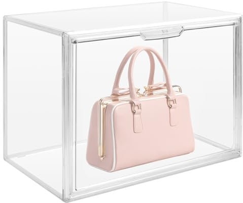 PTJJXA Organizer per Trucco in Acrilico, Scatole Portaoggetti Cassetto Trasparente Organizer, 36x22x27cm, Organizer Cosmetici Chiuso, Plastica Large Contenitore per Borsette, Libri, Giocattoli