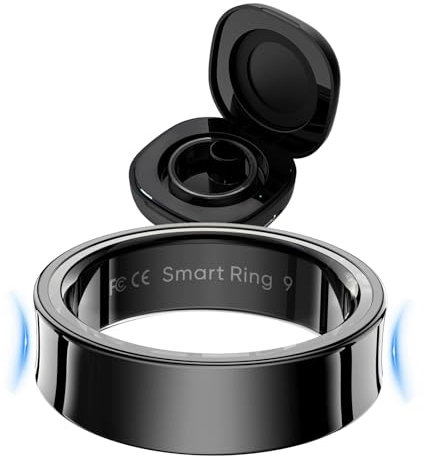 findtime Smart Ring Smartringe Herren Damen Smart Ring Android Fitness Ring Schlaftracker Herzfrequenz SpO2 Messer HRV-Monitor Periode-Erinnerung Kalorie Distanz-Tracking Schrittzähler, Schwarz8