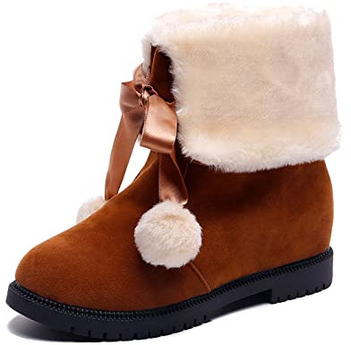 Womens shoes Women Winter Designer Warm Mid Heels Short Ankle Fashion Platform Boots Sweet Lady Shoes