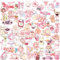 Qpout 100pcs Pink Preppy Stickers: Cute Aesthetic Stickers, Pastel Stickers for Laptops, Water Bottles, Scrapbooking, Envelopes, Wall Decor