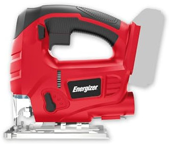 Sierra de calar inalámbrica Energizer de 20 V: 230 CPM, corte en madera de 80 mm y metal de 6 mm; cambio de hoja sin herramientas; conexión para aspiradora; accesorios incluidos; batería no incluida.