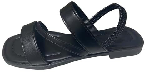 Générique Tacco Alto Sandali da donna bassi con diapositive di moda casual a punta aperta con cinturino con cerniera sul retro per l'estate Stivali Alti da donna Piattaforma Mollet Large, Le Noir, 37