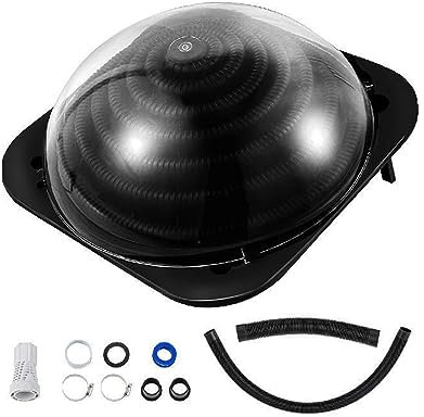 EBAYTV Poolheizung, Praktische Solar-Kuppelheizung im Boden/oberirdisch, Schwimmbad-Warmwasserbereiter, sonnenbeheizte Kuppel, schwarz, for Außenpools