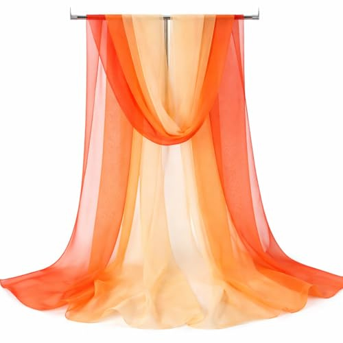 WANYI Schal Damen Sommer 160×50cm Stola für Abendkleid Halstuch Farbverlauf Sonnenschutz Sommerschals Chiffon Tücher und Wraps für Reisen Abendkleid Hochzeit Braut